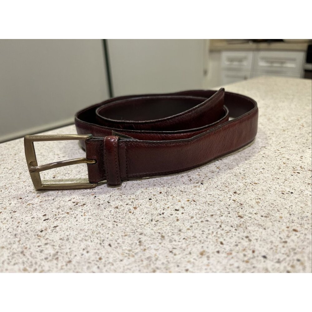 vintage USA handmade TRAFALGAR leather belt 34 brown